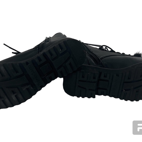 Franco Sarto Canon Combat Leather Boot with Faux Fur Tongue - Size 6 - Picture 7 of 8